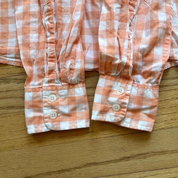 Patagonia Shirt Women's Orange‎ Gingham Long Sleeve Brookgreen Button Down XS - Picture 6 of 8